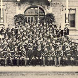 Carte Postale ancienne militaire Suisse 75e anniversaire Corps musique