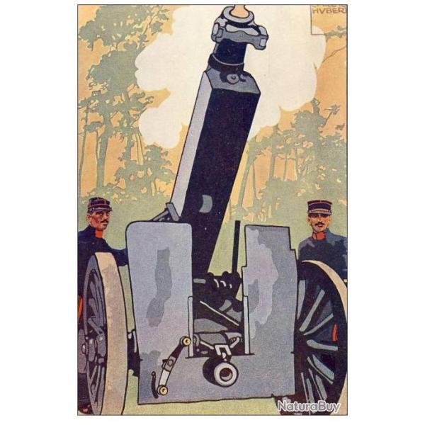 CPA illustre mile HUBERT Suisse Guerre 1914-18 N12 Artillerie canon soldats