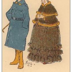 CPA illustrée LEROY Maurice Série Marraines et poilus Guerre Soldat Femme