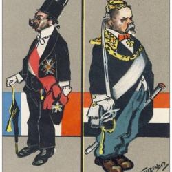 CPA illustrée MARENDAZ V. Satire politique anti-allemande Empereur Guerre 1914-18