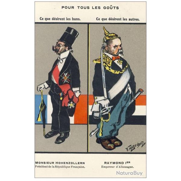 CPA illustre MARENDAZ V. Satire politique anti-allemande Empereur Guerre
