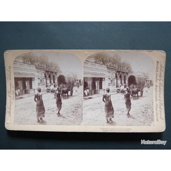 Photographie Photo Stereo Street Scene Colombo Ceylon