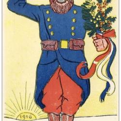 CPA illustrée Soldat Guerre 1914-18 Bonne Année 1916
