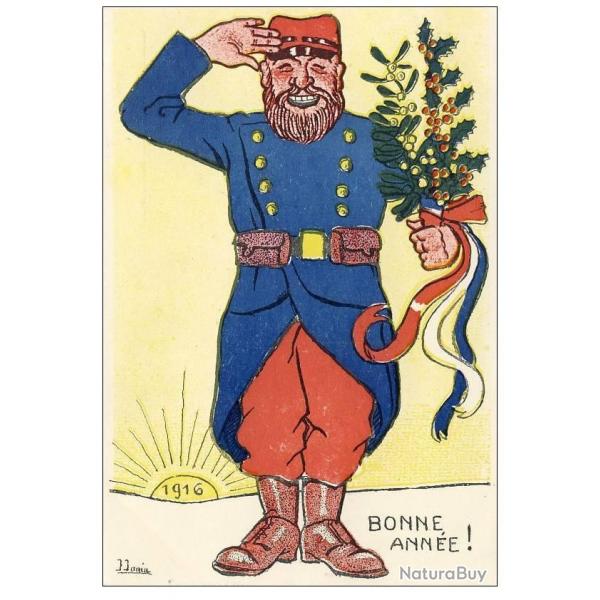 CPA illustre Soldat Guerre 1914-18 Bonne Anne 1916