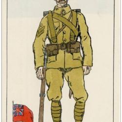 CPA illustrée HCF Soldat Angleterre Guerre 1914-18