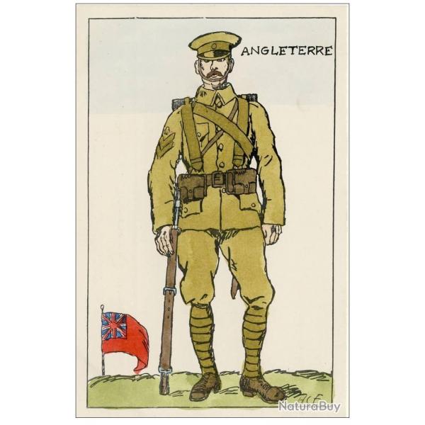 CPA illustre HCF Soldat Angleterre Guerre 1914-18