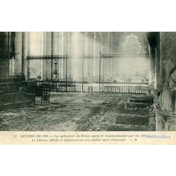 CPA 51 MARNE REIMS Guerre 1914 bombardement de la cathdrale Allemands