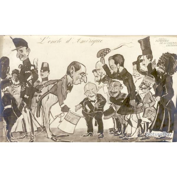 CPA illustre L'oncle d'Amrique Suisse Satire militaire Humour