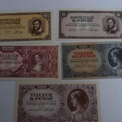 Billets x 5 Hongrie 1946