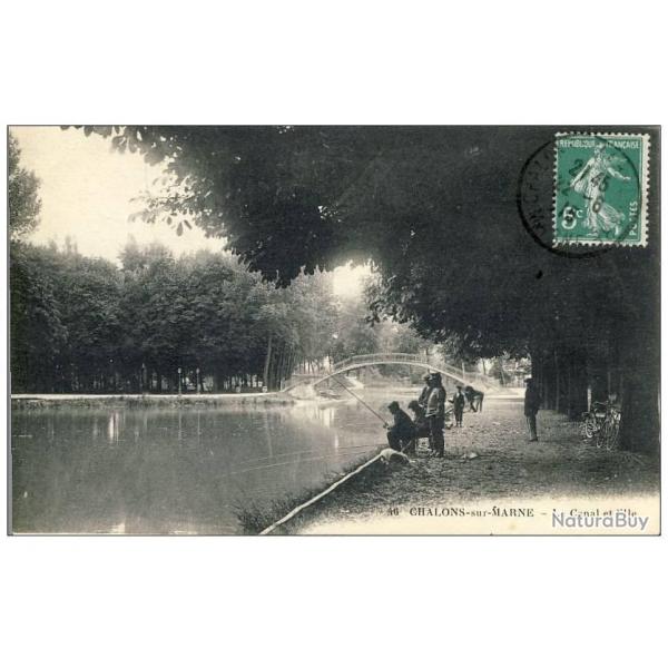 CPA 51 MARNE Chalons sur Marne Le Canal Pcheurs