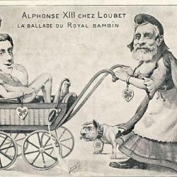 CPA Illustrée ORENS Satire politique Alphonse XIII