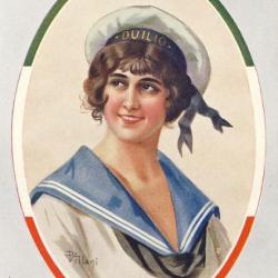 CPA illustrée VILLANI Italien Italie Guerre 1914-18 Portrait Femme Soldat