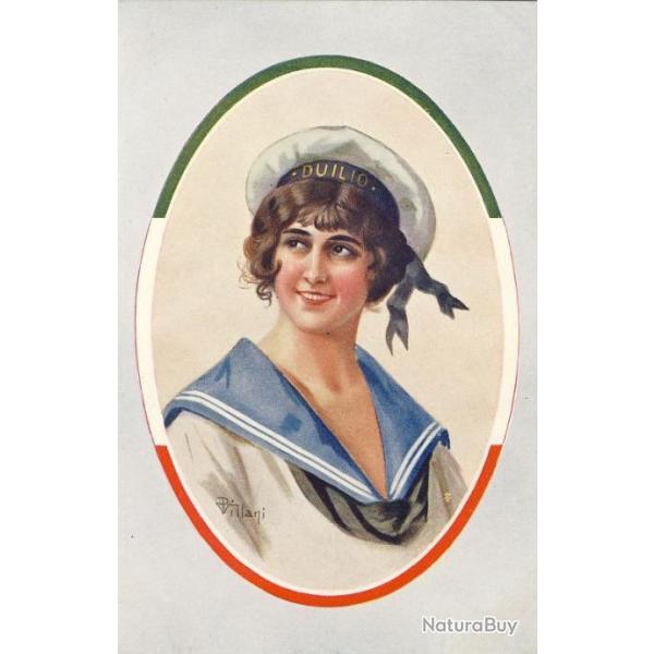CPA illustre VILLANI Italien Italie Guerre 1914-18 Portrait Femme Soldat