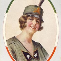 CPA illustrée VILLANI Italien Italie Guerre 1914-18 Portrait Femme Soldat