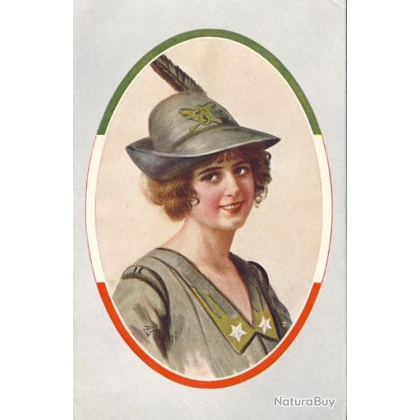 CPA illustre VILLANI Italien Italie Guerre 1914-18 Portrait Femme Soldat