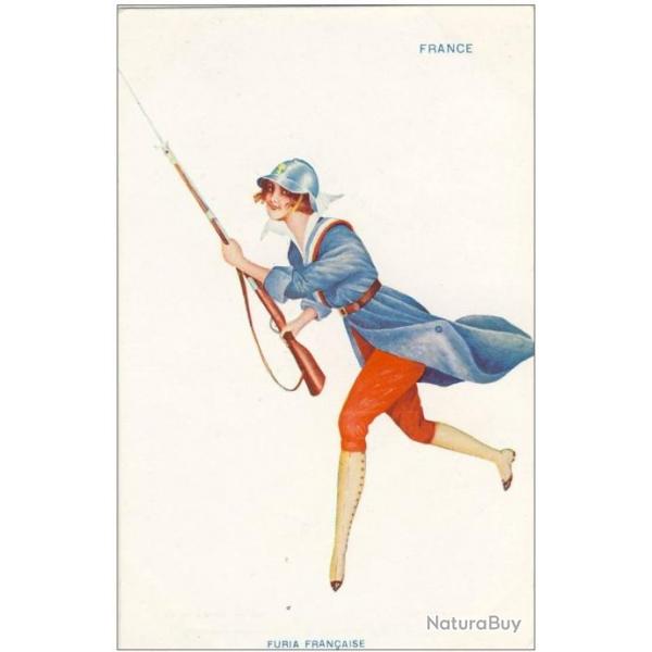 CPA illustre SAGER Xavier Femme soldat Mode France Guerre 1914-18