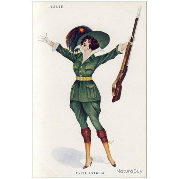 CPA illustre SAGER Xavier Femme soldat Mode Italie Guerre 1914-18