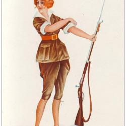CPA illustrée SAGER Xavier Femme soldat Belgique Guerre