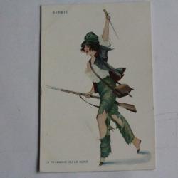 CPA illustrée SAGER Xavier Femme soldat Mode Serbie Guerre 1914-18