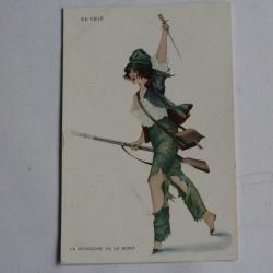 CPA illustrée SAGER Xavier Femme soldat Serbie Guerre