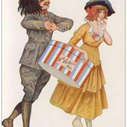 CPA illustrée SAGER Xavier Femme soldat mode L´entente des alliés Guerre 1914-18