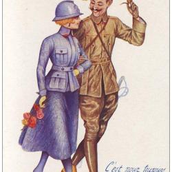 CPA illustrée SAGER Xavier L´entente des alliés Guerre