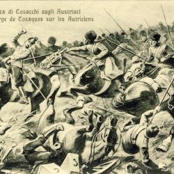 CPA Illustrée Italie Une charge de cosaques sur les Autriciens Guerre