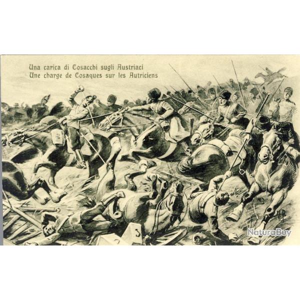CPA Illustre Italie Une charge de cosaques sur les Autriciens Guerre