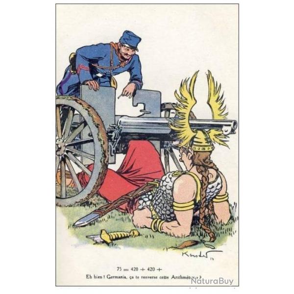 CPA Illustrateur KOISTER Soldat Artillerie canon Satire