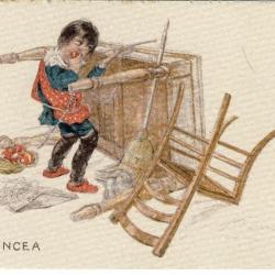 CPA Illustrateur HAZZA C. Enfant Guerre Militaria Italia