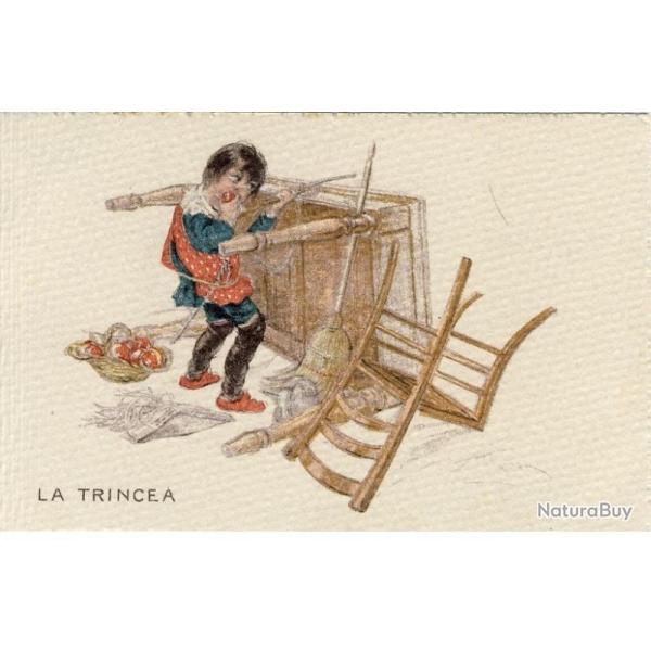 CPA Illustrateur HAZZA C. Enfant Guerre Militaria Italia