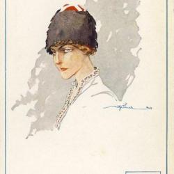 CPA Illustrateur GOLIA Femme Mode Russia Russe Guerre