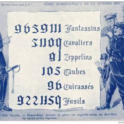 Carte postale illustrateur Les alliés Série humoristique Guerre 1914-18