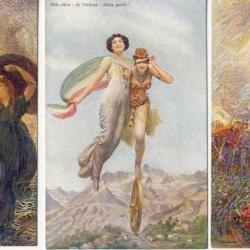 Illustrateur (Italien) Femme Amore Guerre 1914-18