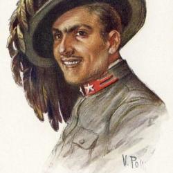 Illustrateur POLLI V. (Italien) Soldat - Uniforme - Guerre