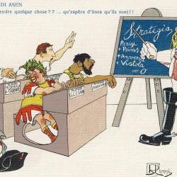 Illustrateur JONNI R. (Italien) Satire Humour Soldat Guerre