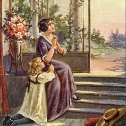 Carte postale Illustrateur (Italien) PAX Guerre 1914-18 Prière ciel Paix