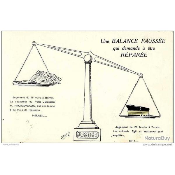 Illustrateur SALVIC Justice Balance fausse Suisse Guerre