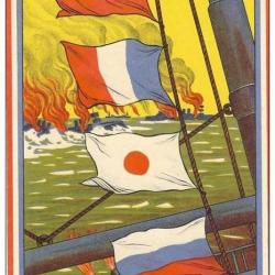 CPA Guerre 1914-18 - Les Alliés sur Mer Drapeaux