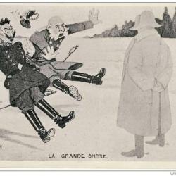 Illustrateur VIGNAL S. La grande ombre Satire Guerre