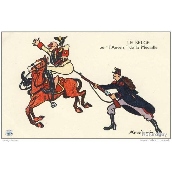 CPA illustre MASSBOEUF Caraicature Belge Guerre