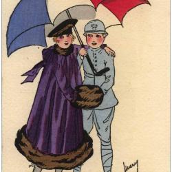 CPA illustrée MARY - Soldat Militaire Femme Mode France