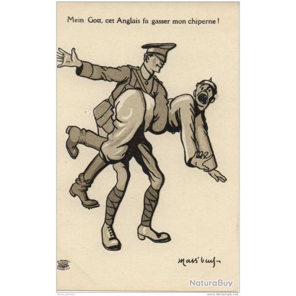 CPA illustre Massboeuf - Caricature militaire Guerre