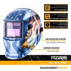 Masque Automatique de Soudeur Visiere avec Filtre Reglable, Modele: MZ225