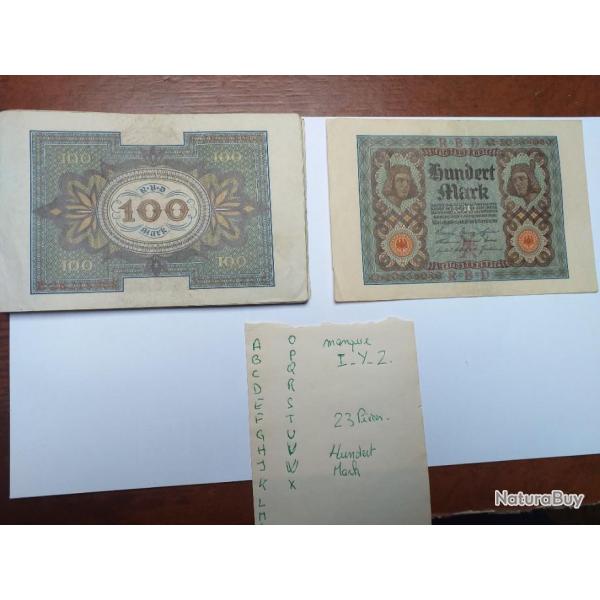 Billets de hundert Mark