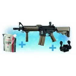 Pack replique AEG LT-02C MK18 MOD0 M4 avec point rouge et silencieux 1J Lancer Tactical