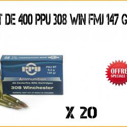 400 Munitions PPU 308 WIN FMJ 145 grains 