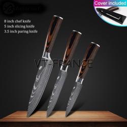 Set Couteau Japonais Pro Santoku Style Damas, Modele: 3pcs-Set 4