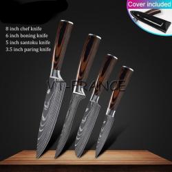 Set Couteau Japonais Pro Santoku Style Damas, Modele: 4pcs-Set 1
