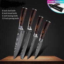 Set Couteau Japonais Pro Santoku Style Damas, Modele: 4pcs-Set 2